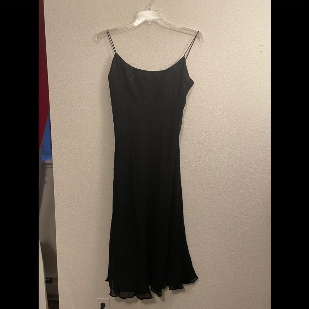Odessa black cocktail dress with embroidery